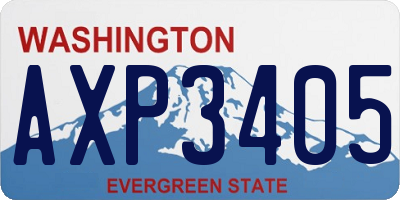 WA license plate AXP3405