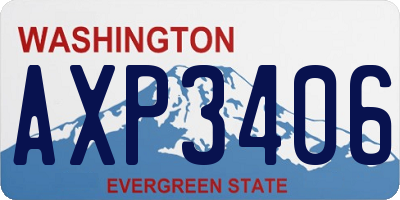 WA license plate AXP3406