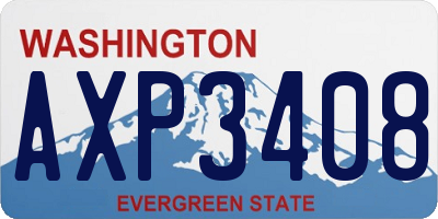 WA license plate AXP3408
