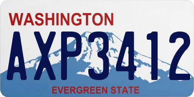 WA license plate AXP3412