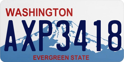 WA license plate AXP3418