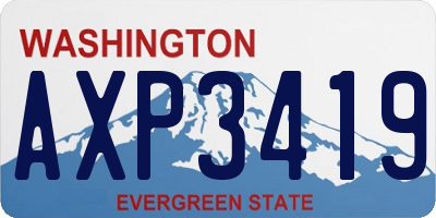 WA license plate AXP3419