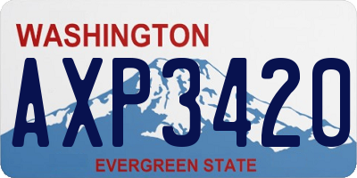 WA license plate AXP3420