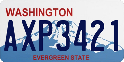 WA license plate AXP3421