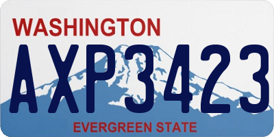 WA license plate AXP3423