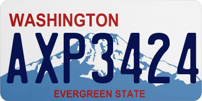 WA license plate AXP3424