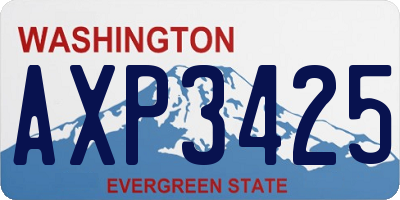 WA license plate AXP3425