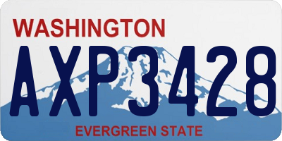 WA license plate AXP3428