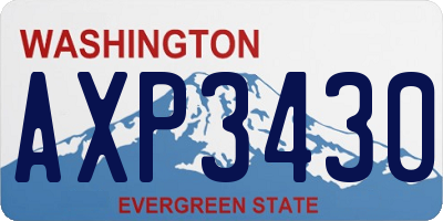 WA license plate AXP3430