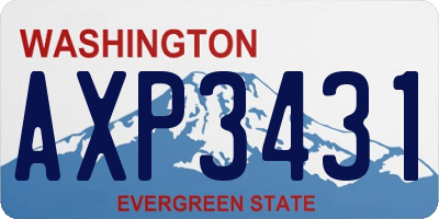 WA license plate AXP3431