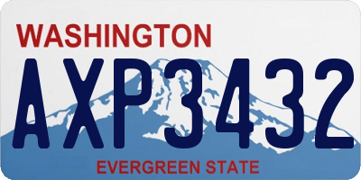 WA license plate AXP3432