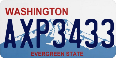 WA license plate AXP3433
