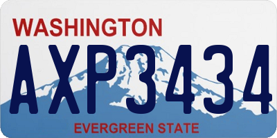 WA license plate AXP3434