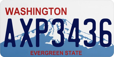 WA license plate AXP3436