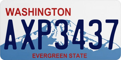 WA license plate AXP3437