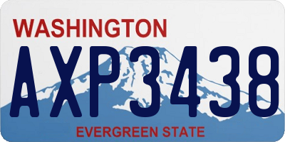 WA license plate AXP3438
