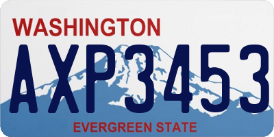 WA license plate AXP3453
