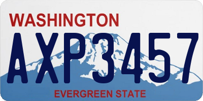 WA license plate AXP3457