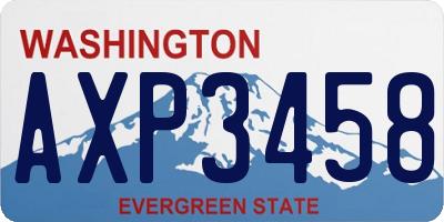 WA license plate AXP3458