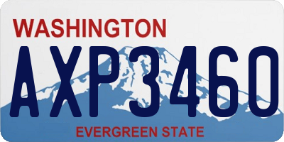 WA license plate AXP3460