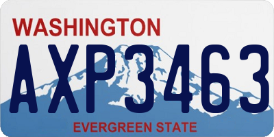 WA license plate AXP3463