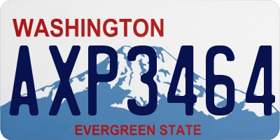 WA license plate AXP3464