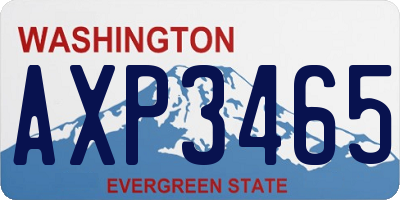 WA license plate AXP3465