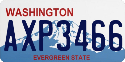WA license plate AXP3466