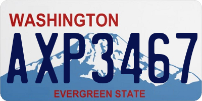 WA license plate AXP3467