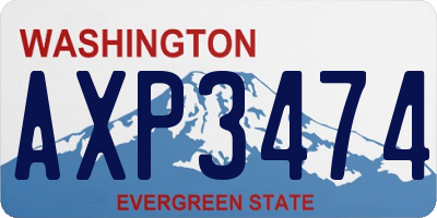 WA license plate AXP3474