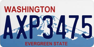 WA license plate AXP3475