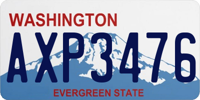 WA license plate AXP3476