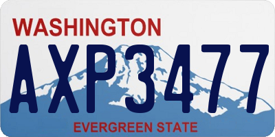WA license plate AXP3477