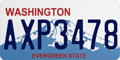 WA license plate AXP3478