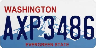 WA license plate AXP3486