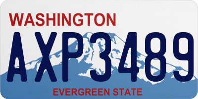 WA license plate AXP3489