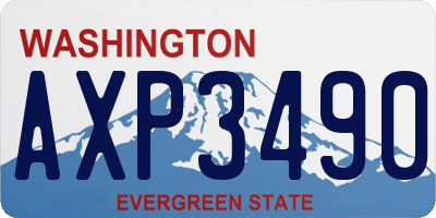 WA license plate AXP3490