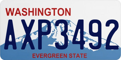 WA license plate AXP3492