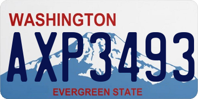 WA license plate AXP3493