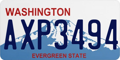 WA license plate AXP3494