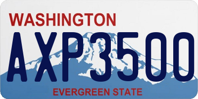 WA license plate AXP3500