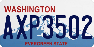 WA license plate AXP3502