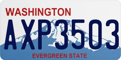 WA license plate AXP3503