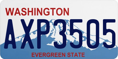 WA license plate AXP3505