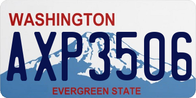 WA license plate AXP3506