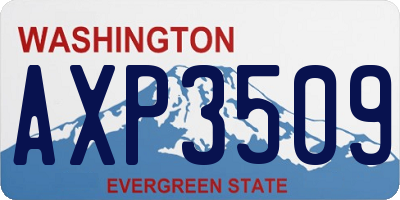 WA license plate AXP3509