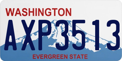 WA license plate AXP3513