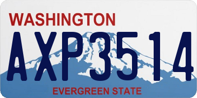 WA license plate AXP3514