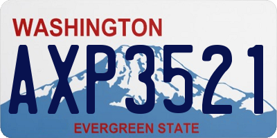 WA license plate AXP3521