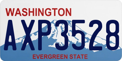 WA license plate AXP3528